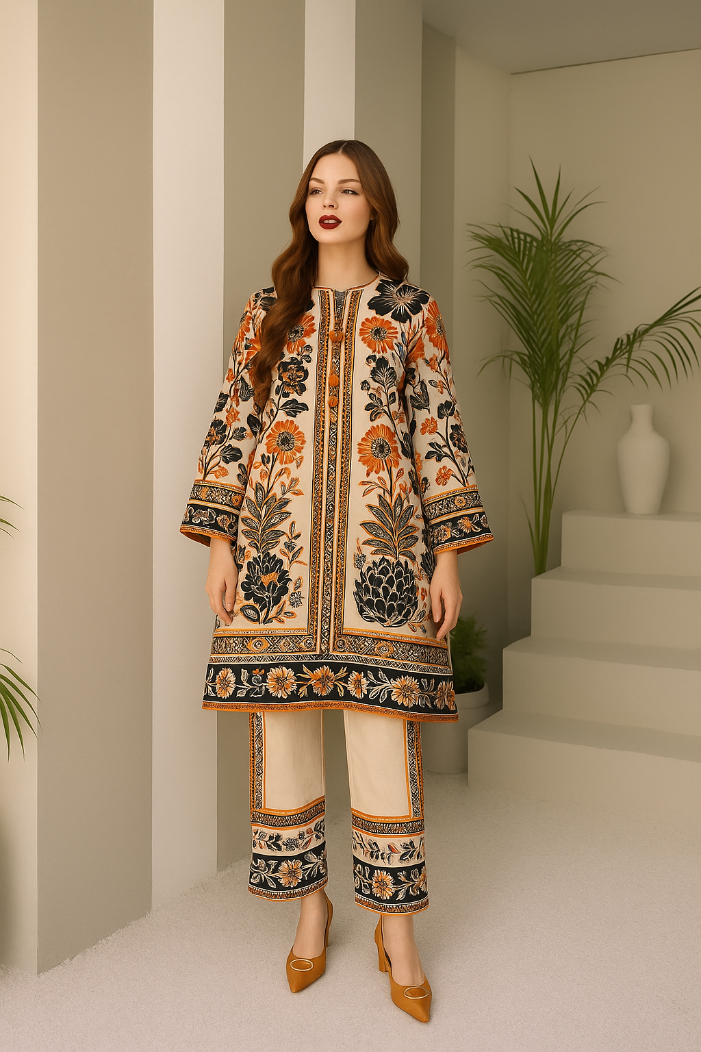 Floral Printed Two piece for womens