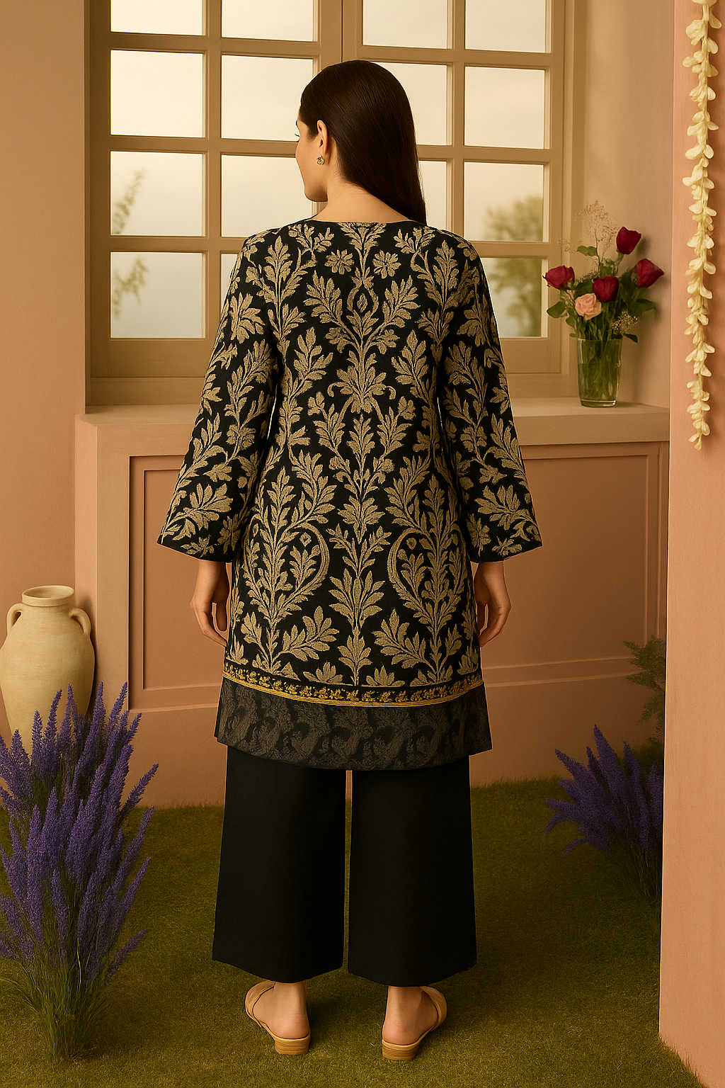 Bloom Embroidered two piece women co-ord Set