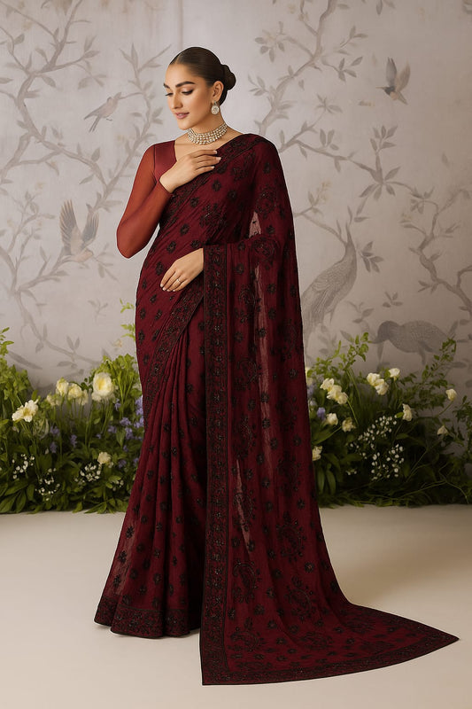 The Ruby Allure Saree