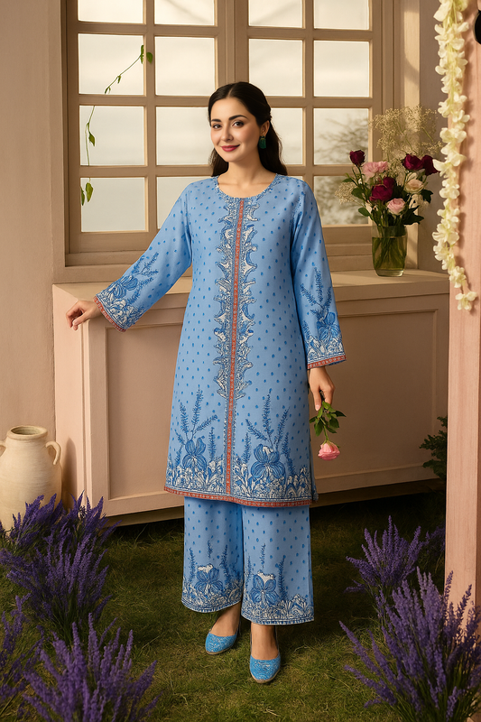 Blossom Embroidered two piece co-ord sett for womens