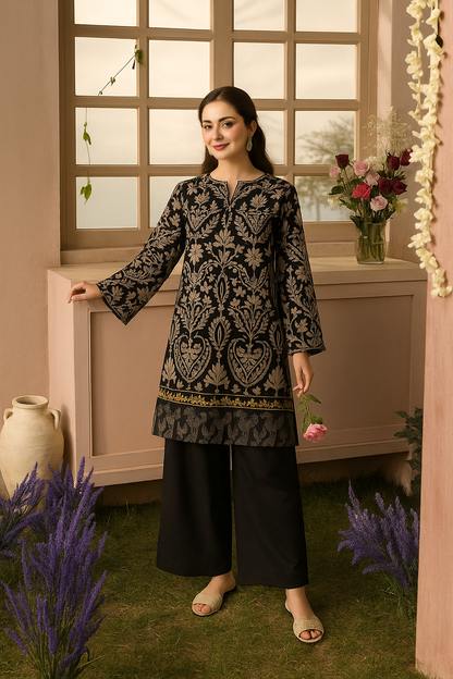 Bloom Embroidered two piece women co-ord Set