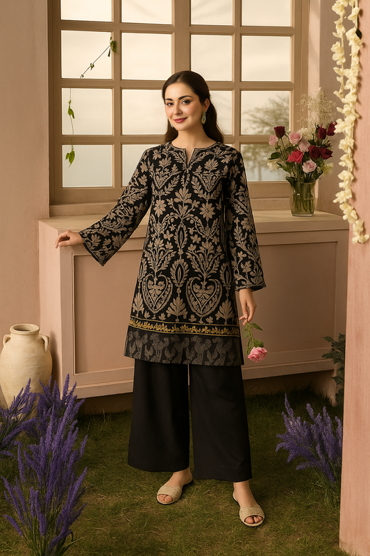 Bloom Embroidered two piece women co-ord Set